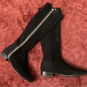 Stuart Weitzman Women’s Black Suede Zip Me Down 
Boots Stretchy Back Sz 9